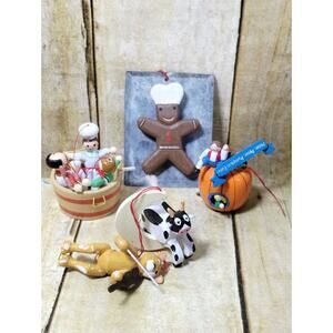 Peter Pumpkin Eater Cow Moon Rub A Dub Nursery Rhymes Wood Midwest Ornaments